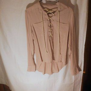 Introducing the Camixa Tie-Front Lightweight Long-Sleeved Blouse